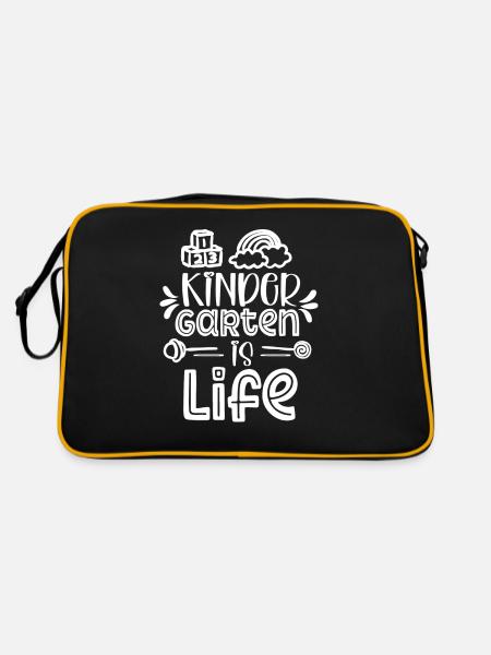 Kindergarten is Life sayings sweet kids humor - Retro Bag - black/gold - Back