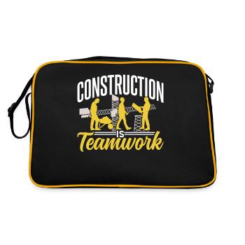 Construction work is teamwork Construction site construction Teamwork - Retro Bag - black/gold - Back