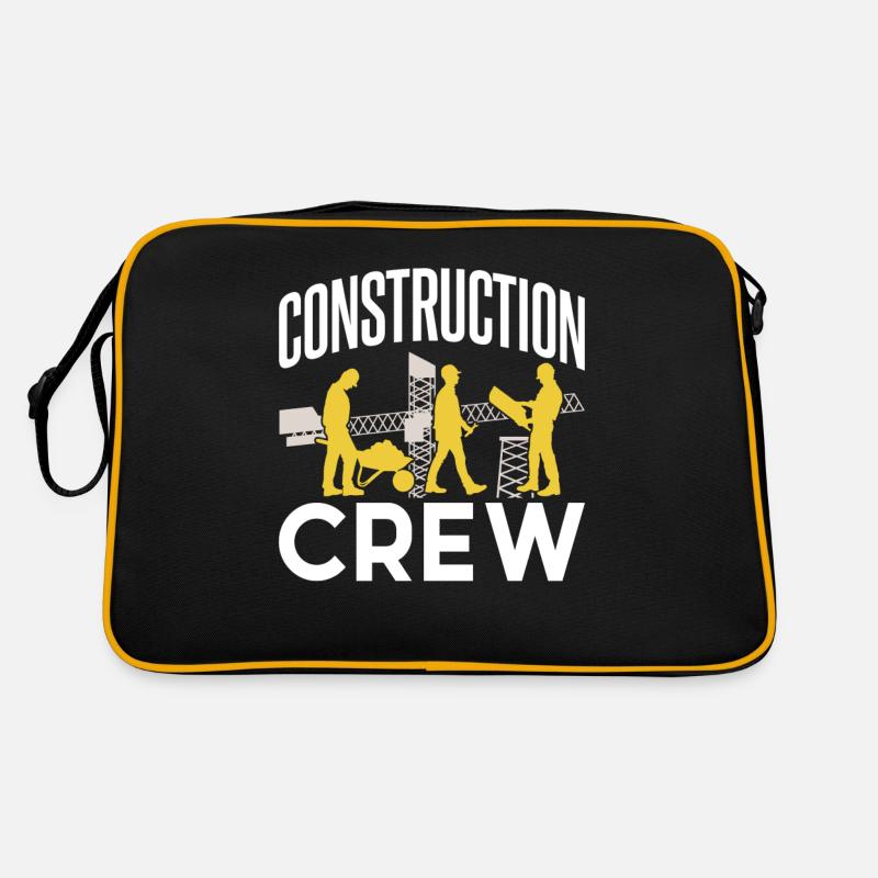 Construction Crew Construction Workers Teamwork Construction Site Team Retro Bag