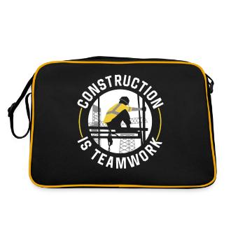 Construction work is teamwork Construction Teamwork Construction site - Retro Bag - black/gold - Back