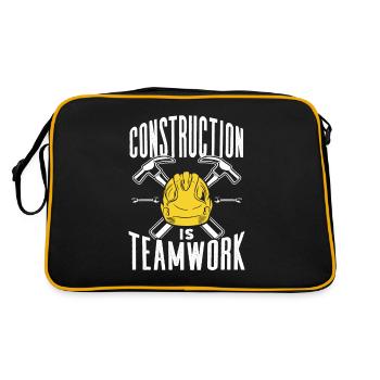 Construction work is teamwork Construction site Teamwork Construction - Retro Bag - black/gold - Back