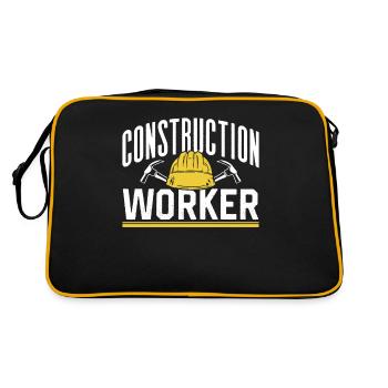 Construction workers Team Teamwork Construction site construction - Retro Bag - black/gold - Back