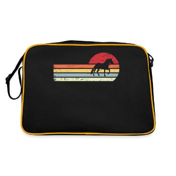 Soleil et lignes rétro - cheval - - Sac Retro - noir/or - Dos