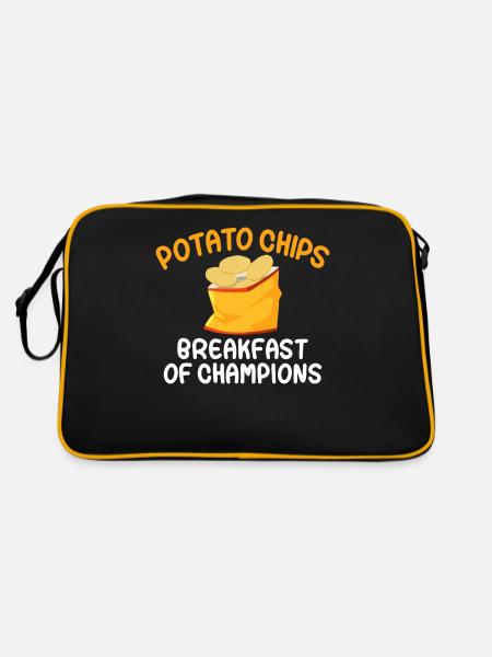 Kartoffelchips Geschenk - Retro Tasche - Schwarz/Gold