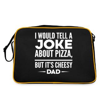 Fête des pères Papa Blagues Pizza Wordplay - Sac Retro - noir/or - Dos