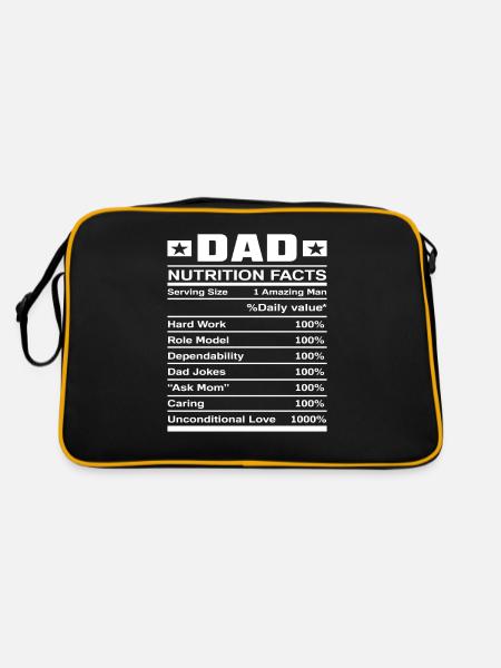 Papa Nutritional Information Father's Day - Retro Bag - black/gold - Back