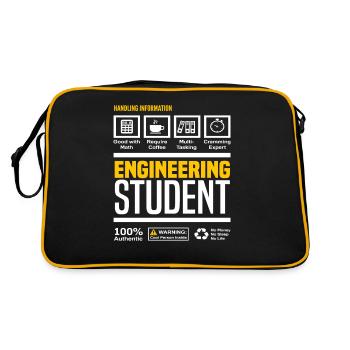 Engineering Student Studies Degree - Retro Bag - black/gold - Back