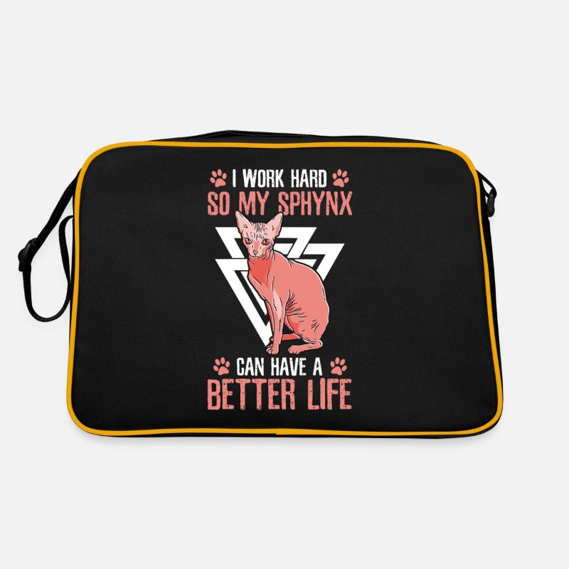 Travailler dur, alors mon propriétaire d’animal Sphynx Sac Retro