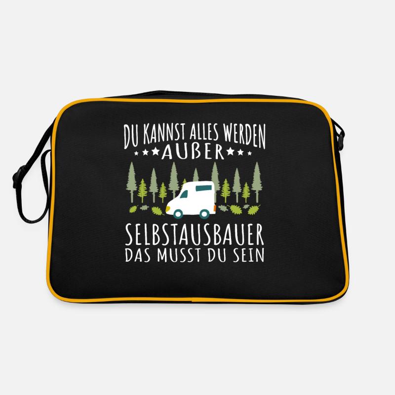 Camping Selbstausbauer musst du sein Retro Tasche