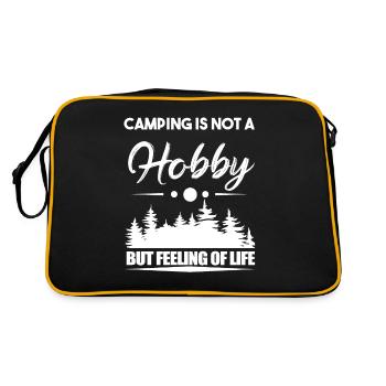 Camping Camper Outdoor Sommer Design - Retro Tasche - Schwarz/Gold - Hinten