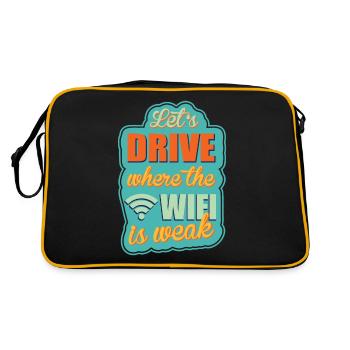 Camping Camper Outdoor Sommer Design - Retro Tasche - Schwarz/Gold - Hinten