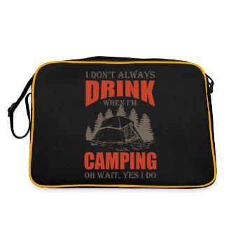 Camping Camper Outdoor Sommer Design - Retro Tasche - Schwarz/Gold - Hinten