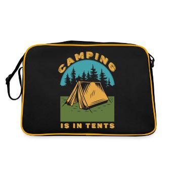 Camping Camper Outdoor Sommer Design - Retro Tasche - Schwarz/Gold - Hinten