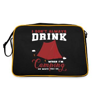 Camping Camper Outdoor Sommer Design - Retro Tasche - Schwarz/Gold - Hinten