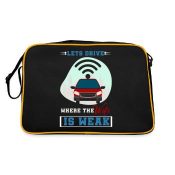 Camping Camper Outdoor Sommer Design - Retro Tasche - Schwarz/Gold - Hinten
