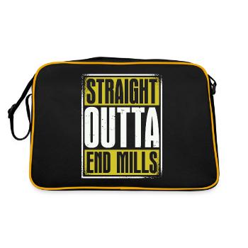 Machinist Straight Outta End Mills Lathe Operator - Retro Bag - black/gold - Back