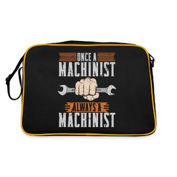 Machinist Once A Machinist Always A Lathe Operator - Retro Bag - black/gold - Back