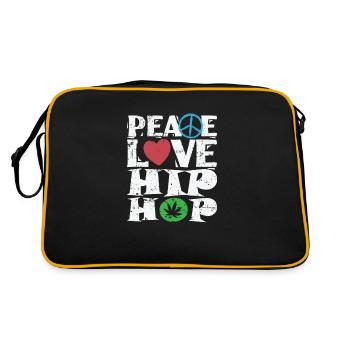 Peace Love Hip Hop Musique Genre Rap - Sac Retro - noir/or - Dos
