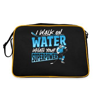 Je marche sur l’eau Quelle est votre superpuissance Hockey sur glace - Sac Retro - noir/or - Dos