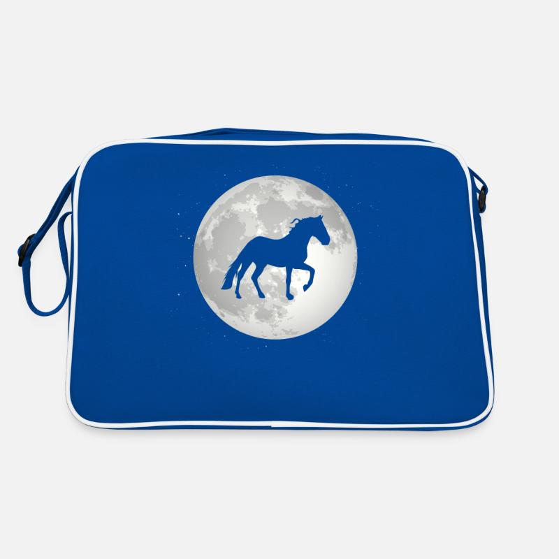 Vollmond - Pferd - Retro Tasche