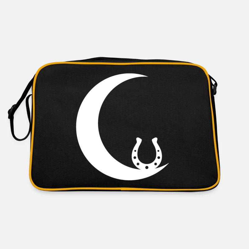 Crescent Moon - Horseshoe - - Retro Bag - black/gold
