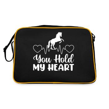 You held my heart - - Retro Bag - black/gold - Back