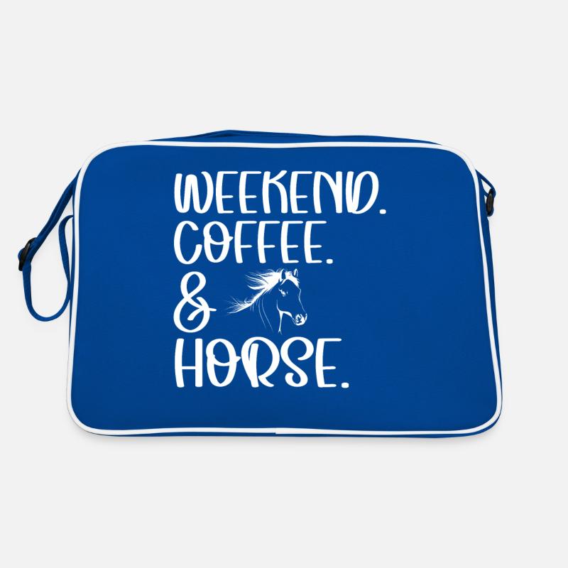 Kaffee und Pferd am Wochenende - Retro Tasche