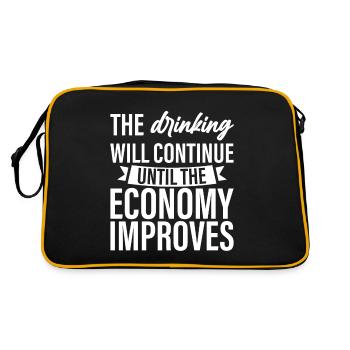 Drinking Will Continue Until The Economy Improves4 - Retro Tasche - Schwarz/Gold - Hinten