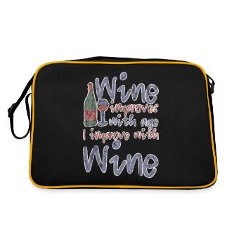 Wine improves with age, I improve with wine 3 - Retro Bag - black/gold - Back