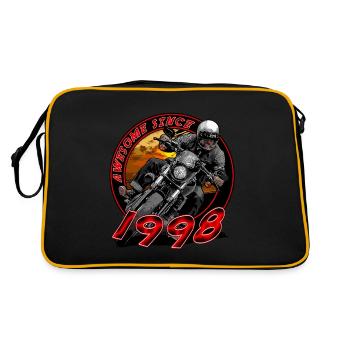 Awesome since 1998, biker's birthday - Retro Bag - black/gold - Back
