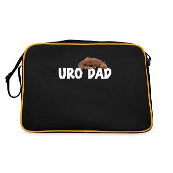 Uromastyx Uro Dad Funny Dabb Lizard - Retro Tasche - Schwarz/Gold - Hinten