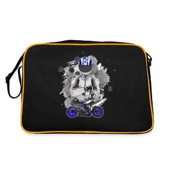 Motorcycle Lifestyle / Motorrad / Motorräder biker - Retro Tasche - Schwarz/Gold - Hinten