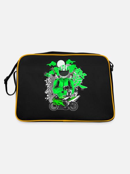 Motorcycle Lifestyle / Motorcycle / Motorcycle biker - Retro Bag - black/gold - Back