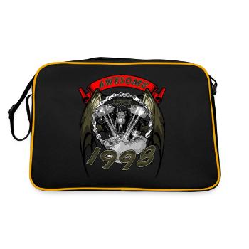 Awesome since 1998, biker's birthday - Retro Bag - black/gold - Back