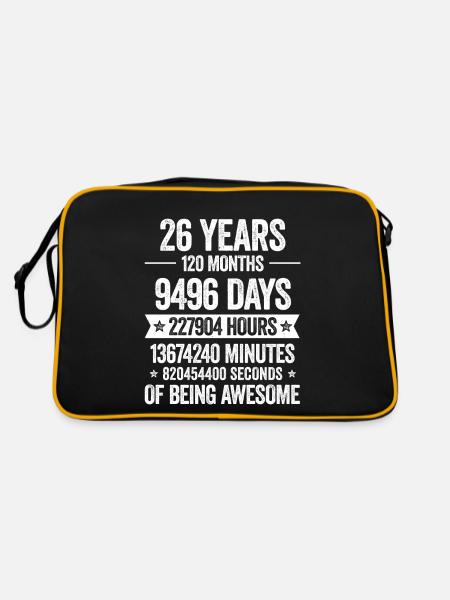 26 ans Décoration géniale cadeau d’anniversaire drôle - Sac Retro - noir/or - Dos