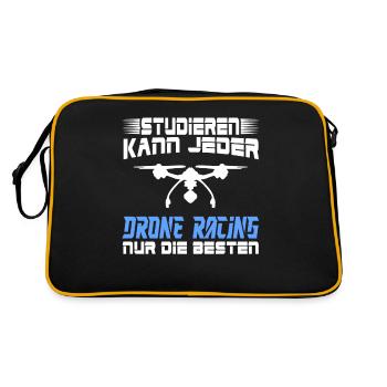 Drohne Studieren kann jeder Drohnenpilot Drone - Retro Tasche - Schwarz/Gold - Hinten