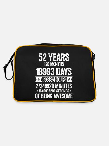 52 Years Genial Decoration Birthday Gift Funny - Retro Bag - black/gold - Back