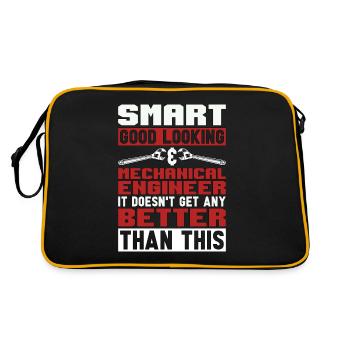 Mechanical Engineering Smart Good Looking Mechanic - Retro Tasche - Schwarz/Gold - Hinten