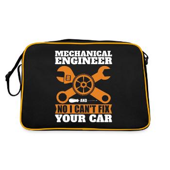 Mechanical Engineer No I Can't Fix Car Mechanic - Retro Tasche - Schwarz/Gold - Hinten