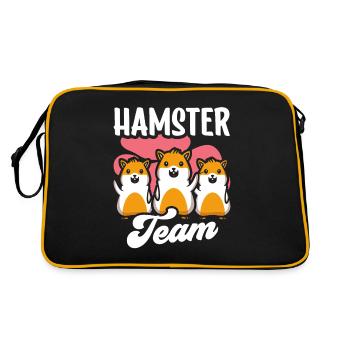 Hamster Team Pet Owner Cute - Retro Bag - black/gold - Back