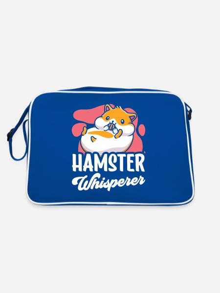 Hamster Whisperer Cute Owner Pet - Retro Bag - blue/white - Back