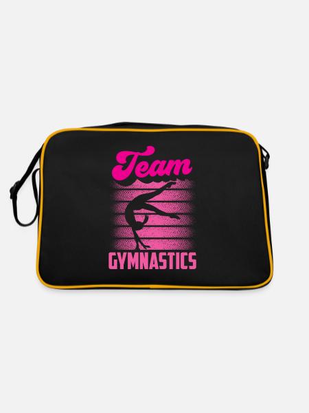 Team Gymnastics Gymnastics Gymnastics Gymnast Lovers - Retro Bag - black/gold - Back