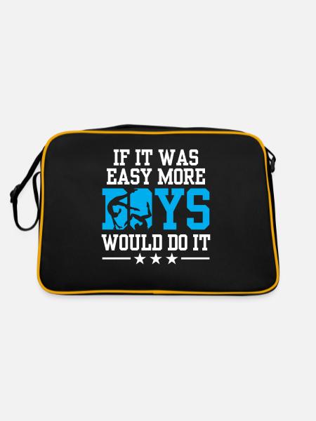 Si c’était facile, plus de garçons le feraient. - Sac Retro - noir/or - Dos