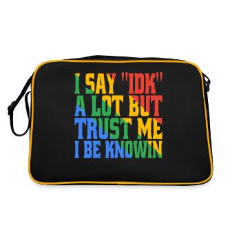 Je dis souvent 'IDK' mais croyez-moi, je suis au courantdans 17 - Sac Retro - noir/or - Dos