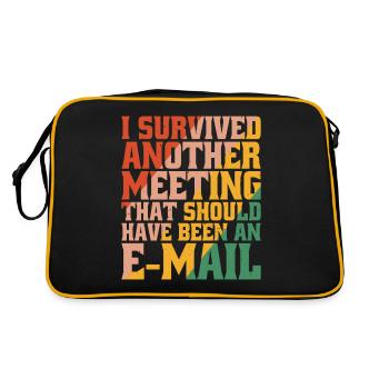 J’ai survécu à une autre réunion 32 - Sac Retro - noir/or - Dos