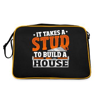 It Takes A Stud To Build A House Carpenter - Retro Bag - black/gold - Back