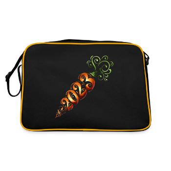 Stylized Carrot With 2023 - Rabbit Chinese New - Retro Tasche - Schwarz/Gold - Hinten