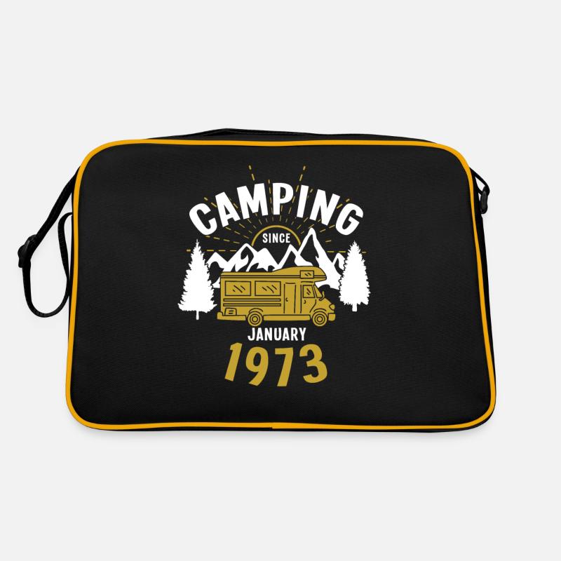 Anniversaire: Camping depuis janvier 1973 Camping-car Sac Retro