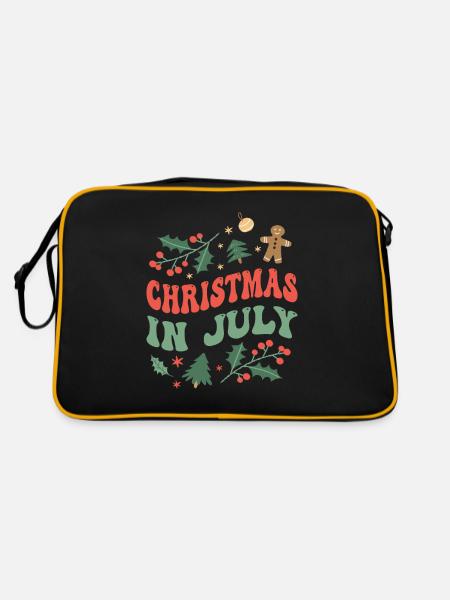 Weihnachten Im Juli Christmas In July Santa Humor - Retro Bag - black/gold - Back