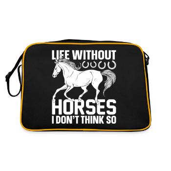 Une vie sans chevaux - je ne pense pas - (2) - Sac Retro - noir/or - Dos